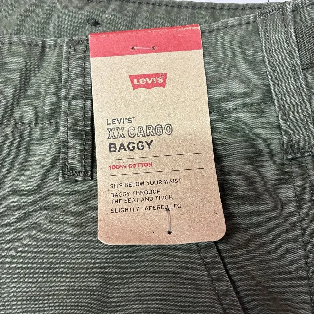 Levi’s XX Cargo Baggy Pants Men’s Size 31x32 Forest Green Slightly Tapered Leg
